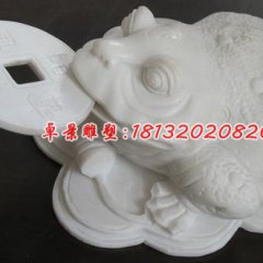 汉白玉石雕金蝉，动物石雕