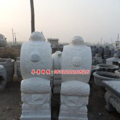 石雕门墩，汉白玉门墩雕塑