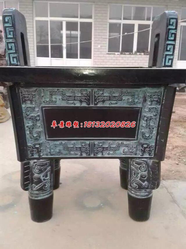 青铜鼎，铸铜方鼎雕塑