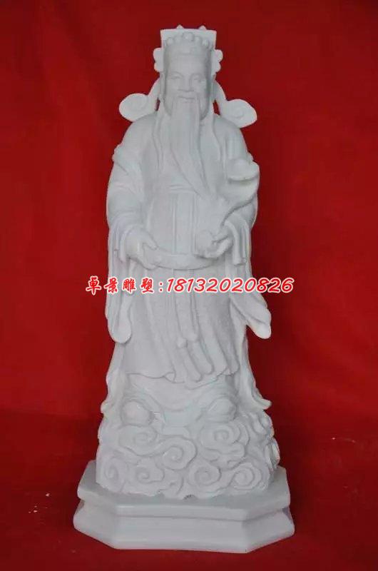 文财神石雕，汉白玉立式财神雕塑