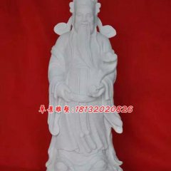文财神石雕，汉白玉立式财神雕塑