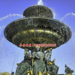 玻璃钢喷泉雕塑，西方人物喷泉雕塑