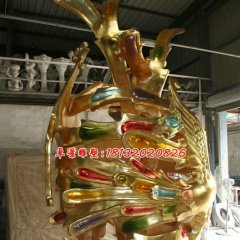 玻璃钢凤凰雕塑，玻璃钢神兽雕塑