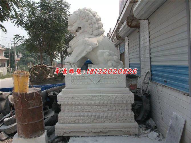 石雕北京狮，踩球石狮子雕塑 (3)