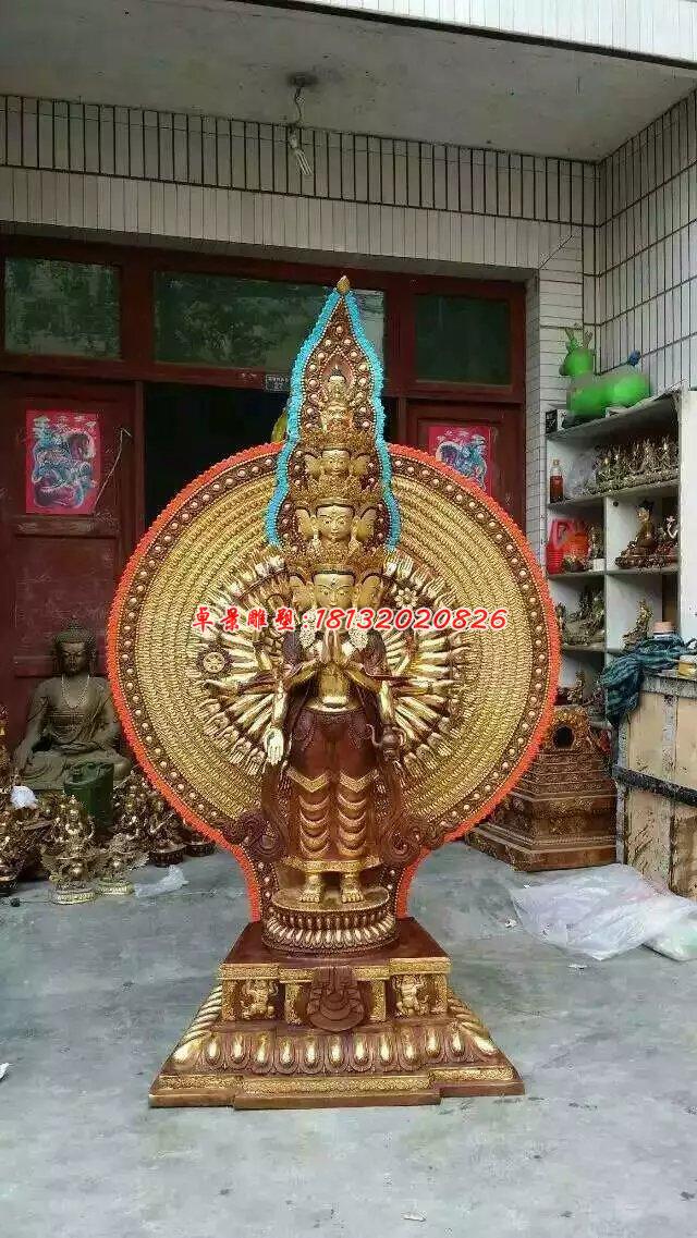 千手观音铜雕，寺庙铜佛像