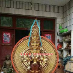 千手观音铜雕，寺庙铜佛像