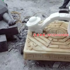 如意石雕，汉白玉如意雕塑