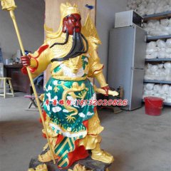 玻璃钢红脸关公雕塑，玻璃钢彩绘神仙雕塑