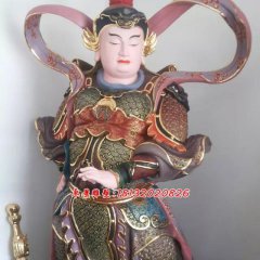 韦陀菩萨雕塑，玻璃钢彩绘神仙雕塑
