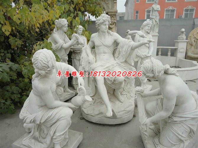 阿波罗与众芙妮石雕，广场景观石雕