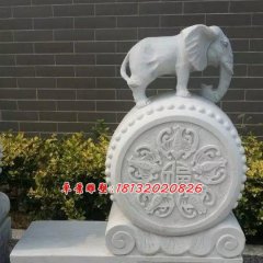 门墩石雕，大象石门墩