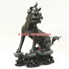 麒麟石雕，黑石麒麟雕塑