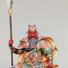 玻璃钢红脸关公，坐式关公雕塑