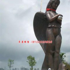 带翅膀小女孩铜雕，广场人物铜雕
