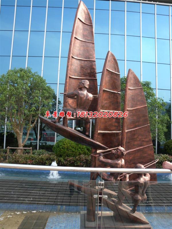 帆船铜雕，广场帆船景观铜雕