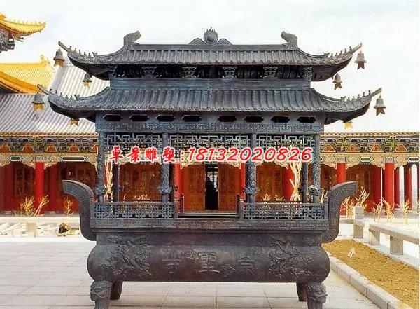 佛光普照铜雕香炉，寺庙香炉雕塑 (3)