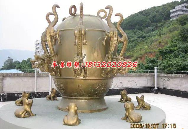 地动仪铜雕，寺庙景观铜雕