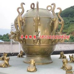 地动仪铜雕，寺庙景观铜雕