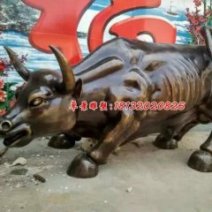 华尔街铜牛雕塑，广场动物铜雕