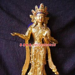 藏佛像铜雕，鎏金铜藏佛雕塑