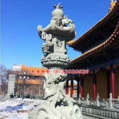大理石灯雕塑，寺庙石雕灯