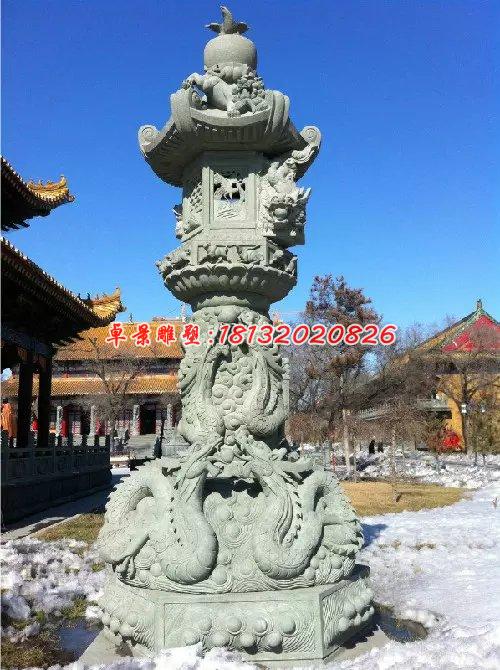 大理石灯雕塑，寺庙石雕灯 (4)