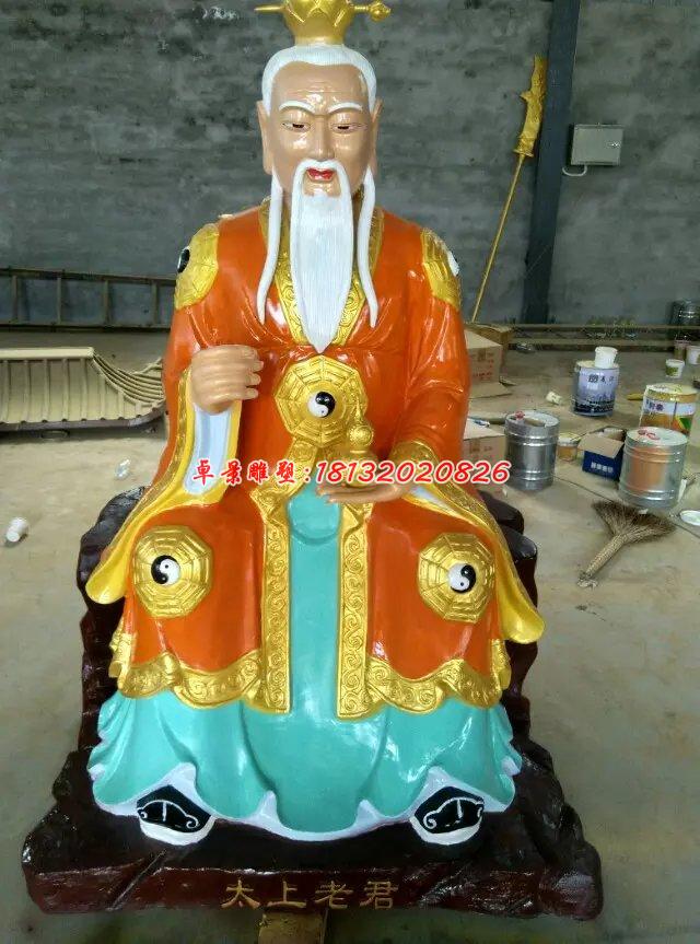 玻璃钢太上老君雕塑，彩绘玻璃钢雕塑