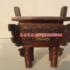 聚财宝鼎雕塑，企业鼎铜雕