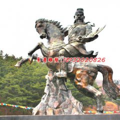 关公骑马雕塑，广场景观铜雕
