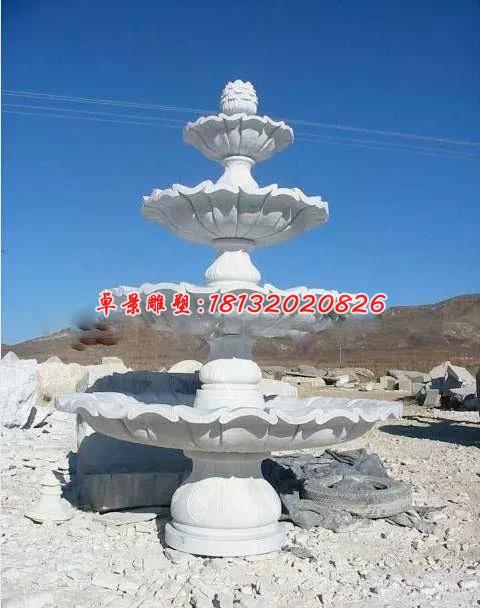 汉白玉跌水盆石雕 ，跌水盆喷泉雕塑
