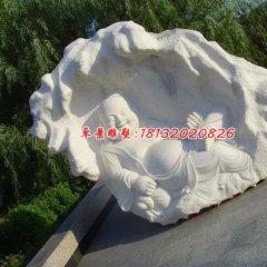弥勒佛石浮雕，汉白玉佛像浮雕