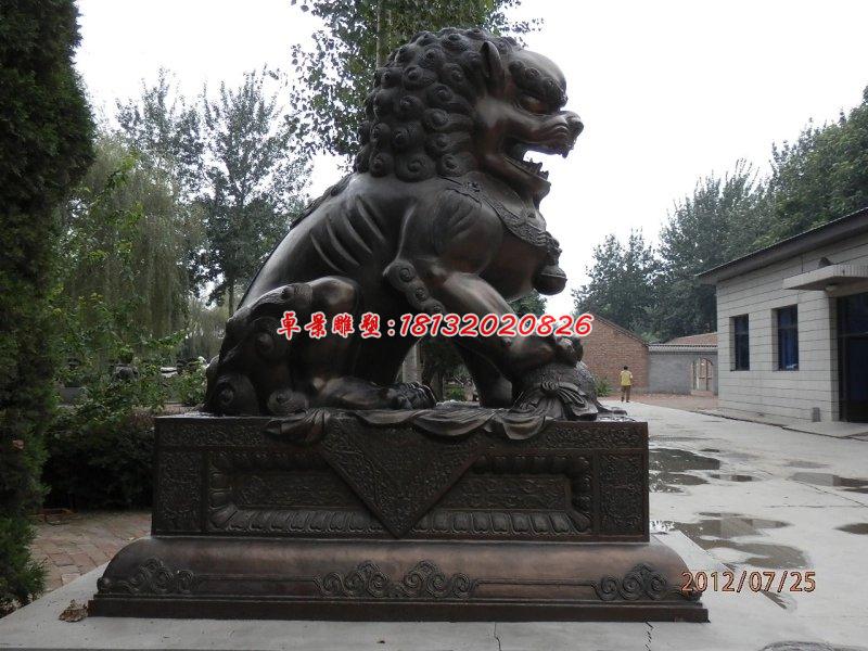 铜雕北京狮，看门狮子雕塑 (3)