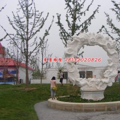 西方小孩石雕，汉白玉景观石雕