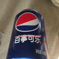 玻璃百事可乐瓶雕塑，玻璃钢仿真雕塑