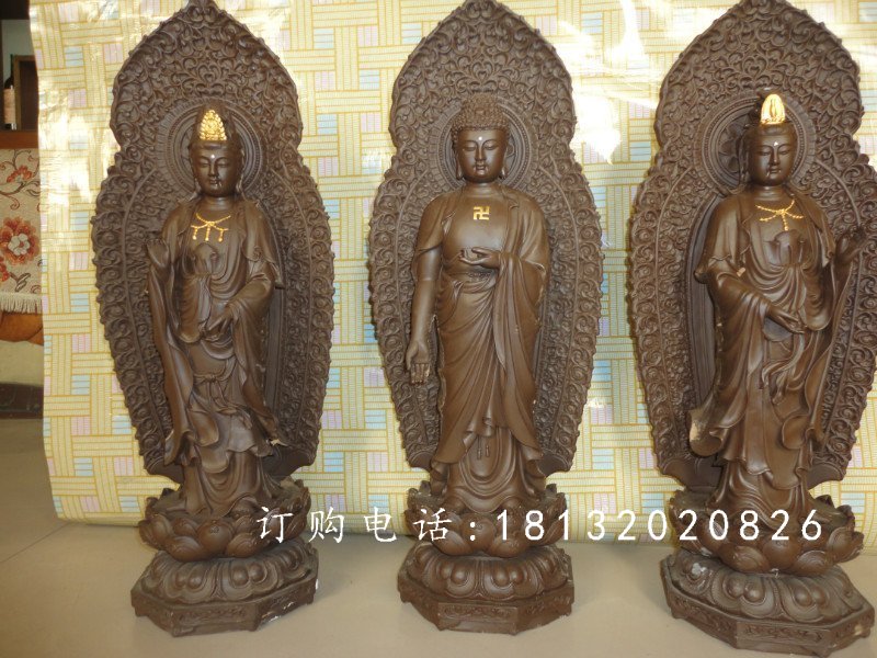 东方三圣铜雕，铸铜东方三圣雕塑，西方三圣铜雕 (3)