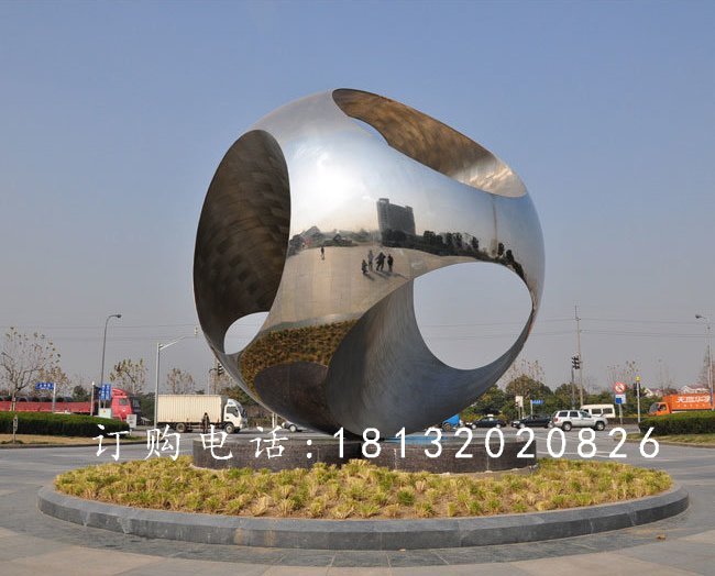 不锈钢球雕塑，广场球不锈钢雕塑