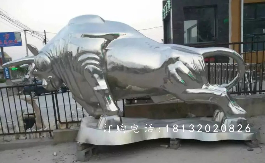 不锈钢拓荒牛，开荒牛雕塑