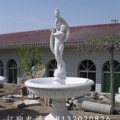 西方人物石喷泉，汉白玉人物石喷泉