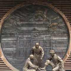 修脚铜雕，广场景观铜雕，小品铜雕