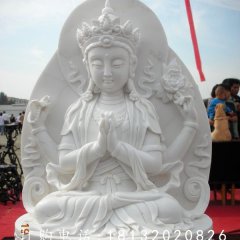 汉白玉观音佛像，汉白玉寺庙佛像雕塑