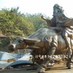 老子骑牛雕塑，古代人物骑牛雕塑