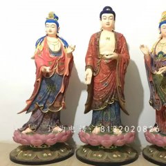 玻璃钢东方三圣，彩绘玻璃钢雕塑