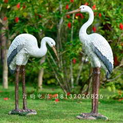 玻璃钢仙鹤，玻璃钢仿真仙鹤雕塑