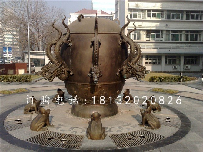 地震仪铜雕，地理学院景观铜雕