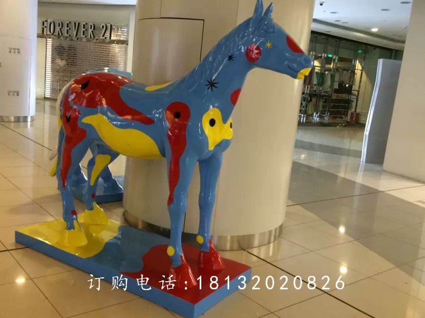玻璃钢马，商场景观雕塑 (1)