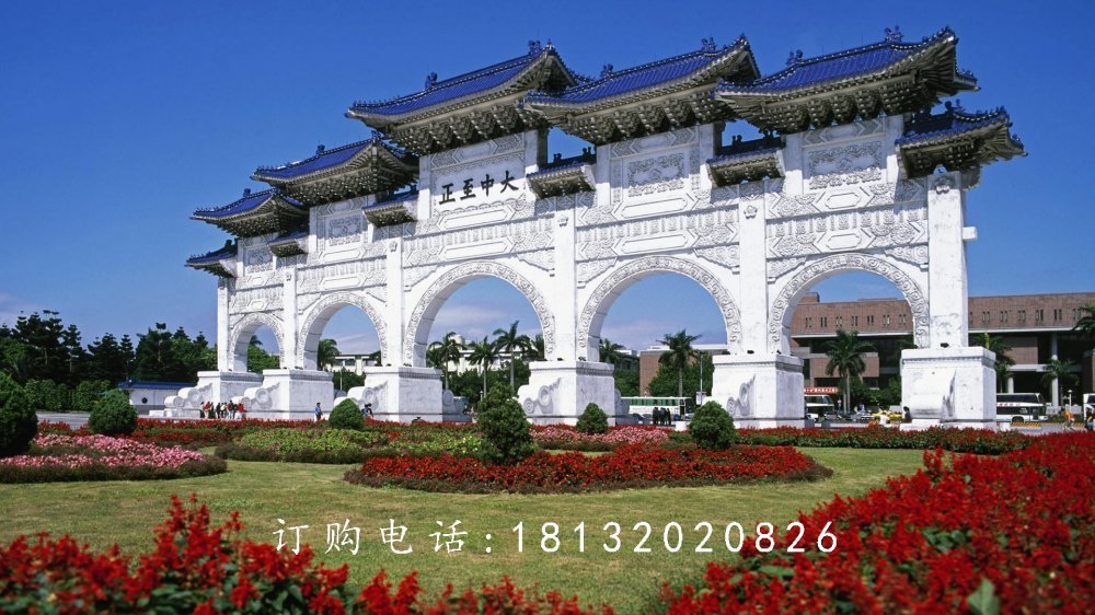 石雕牌坊，五门牌坊，广场牌坊雕塑 (1)