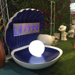 玻璃钢珍珠贝壳雕塑，景观玻璃钢雕塑
