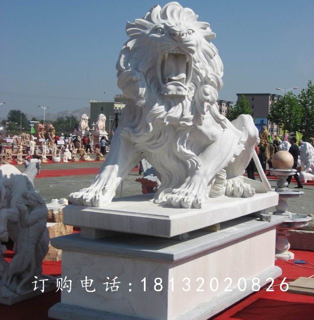 石雕狮子，石雕动物雕塑 (2)