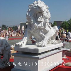 石雕狮子，石雕动物雕塑