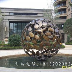 铜雕球，镂空球，小区景观雕塑